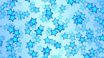 Colorful Stars Illustration - Blue