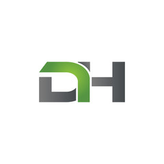 DH company linked letter logo green