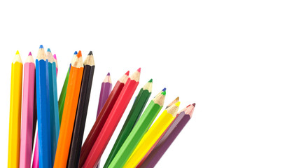 color pencils isolated on white background