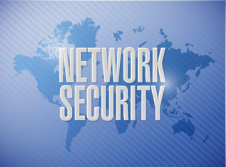 network security world map sign concept