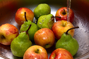Apples in water