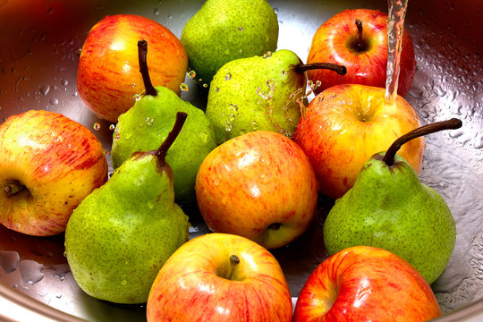 Apples in water