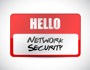 network security name tag sign concept