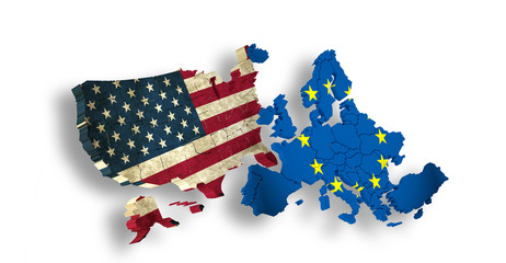 USA and EUROPE / EU - Symbol for TTIP - 93033988