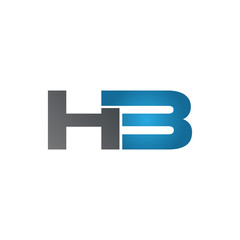 HB company linked letter logo blue