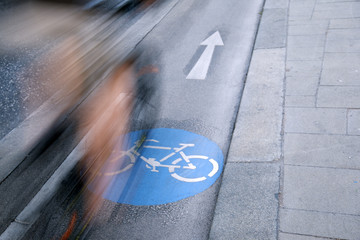 Cyclist on Bike Lane, Vienna