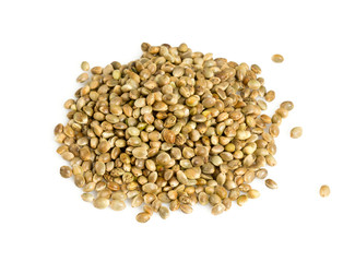 hemp seeds isolated on white