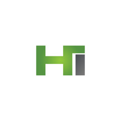HI company linked letter logo green