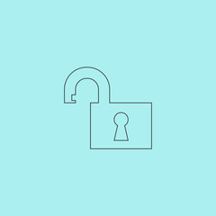 Illustration of Flat open padlock icon