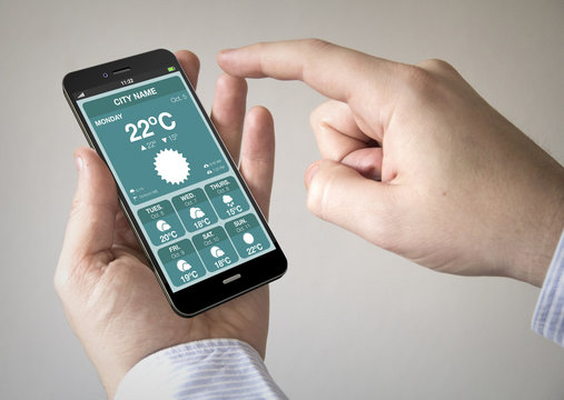 touchscreen smartphone with online bank application on the scre