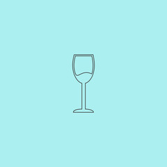 Wine glass vector icon. Alcohol drink symbol.