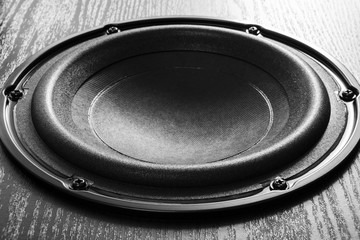 Loudspeaker on black background