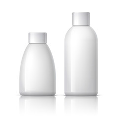 Realistic White plastic Cosmetics bottle