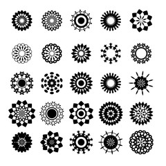 Vector collection of flower silhouettes