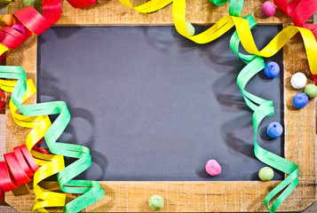 virgin slate with decoration of happy new year theme