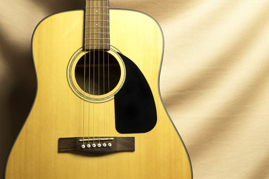 Beautiful acoustic guitar on background
