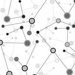 Abstract network, gray background, technology communication, molecule structure. Vector illustration. Eps 10