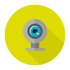 Webcam Icon. Flat Design, Long Shadow. Isolated