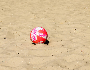 ball on sand beach, beach volleyball