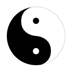 Yin Yang icon flat on a white background