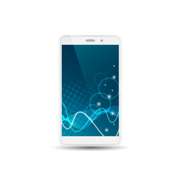 White Smart Phone Isolated