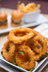 fried squid rings with vegetable