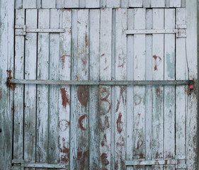 Fototapeta na wymiar Old closed doors with peeling paint
