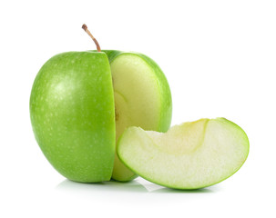 green apple on white background