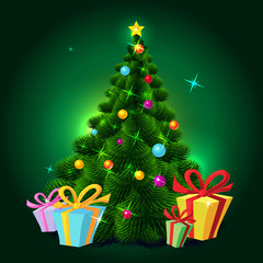 Christmas tree - vector illustration