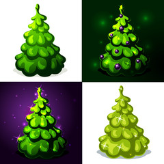 green christmas tree - vector illustration