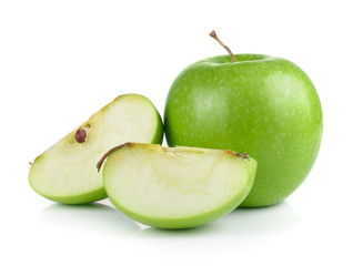 green apple on white background