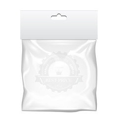 Plastic pocket bag mock up. Transparent template.
Vector Illustration
