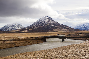 Impressive volcano mountain landscape in Iceland