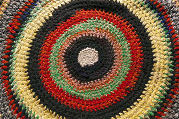 Old color handmade textile carpet.