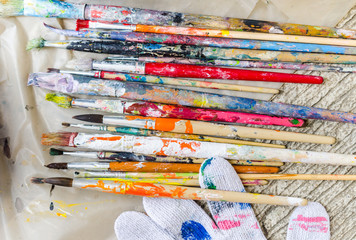 Fototapeta premium Dirty paintbrush