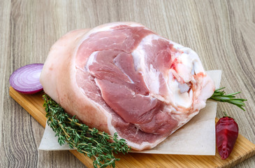 Raw pork knuckle