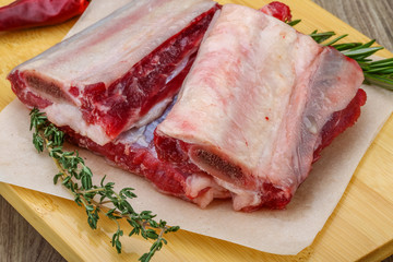 Raw beef ribs