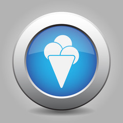 blue metal button with ice cream