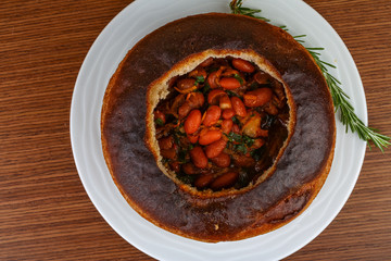 Bean soup in bread