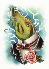 Tattoo illustration Mr Pike