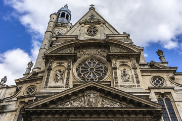 Fototapeta na wymiar Saint-Etienne-du-Mont Church (1624) near Pantheon. Paris France.