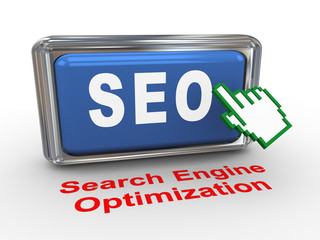 3d hand cursor and seo button