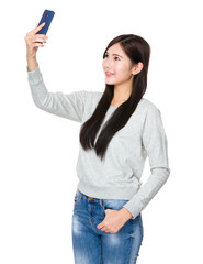 Asian woman take selfie