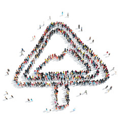 people shape  road sign cartoon