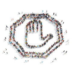 people in the shape of a stop sign