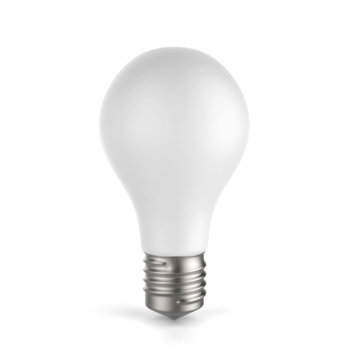 3d white blang light bulb, isolated on white background