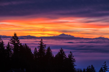 sunrise and cloudy sky