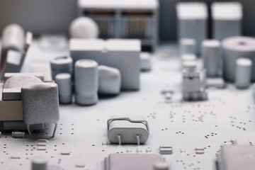 Microelectronics, white background chips concept