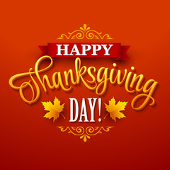 Typographic Thanksgiving Design. Vector illustration