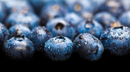 natural fresh blueberries closeup